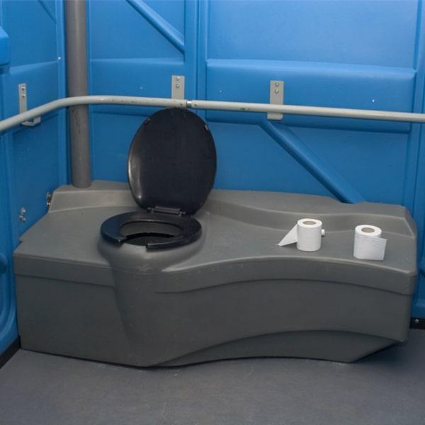 ada/handicap porta potties can be customized to meet specific needs or requirements, such as higher grab bars or different sink heights